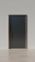 Architectural steel entry door with integrated sidelight