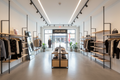 Modern retail store renovation with custom shelving and track lighting